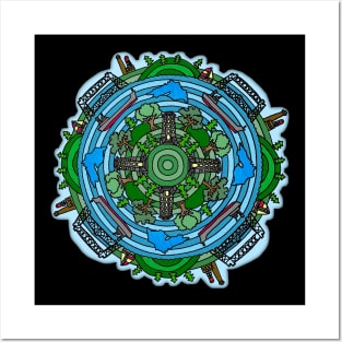 Duluth, Minnesota Themed Mandala Style Drawing Posters and Art